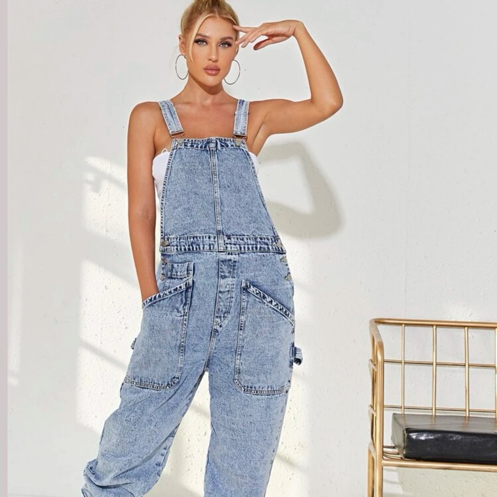 Shein plant pocket overalls